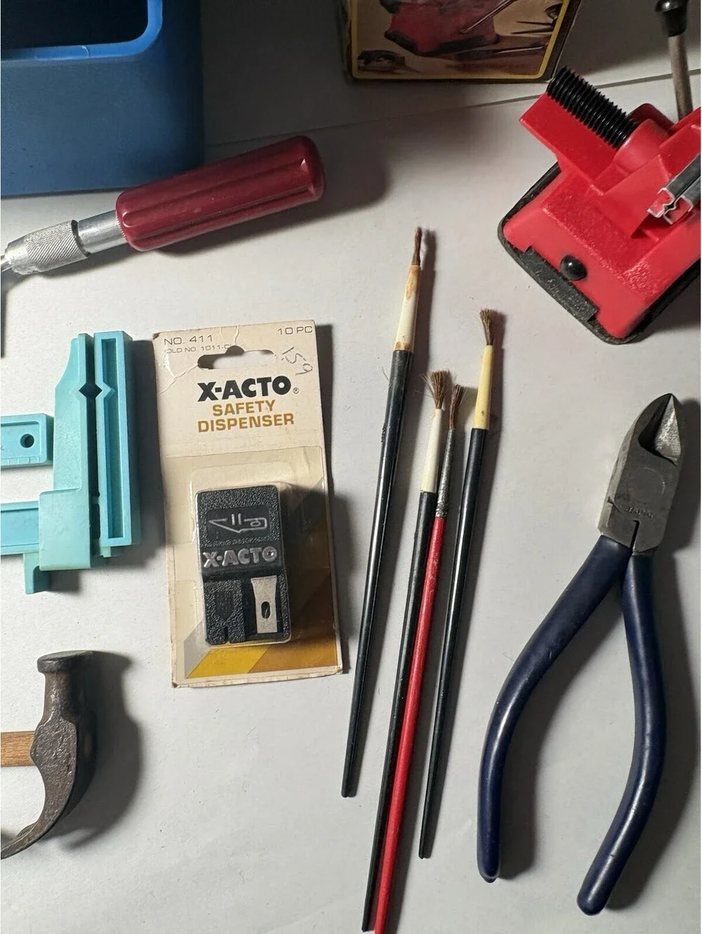 Lot Of Dollhouse  / Dollhouse Furniture Building Tools X-Acto, Coping Saw, Clamp